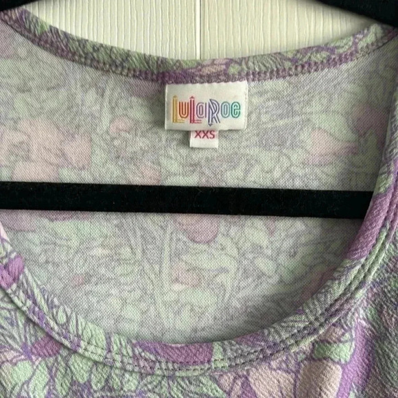 LuLaRoe Lavender Floral Skater Dress Fit & Flare size XXS - Picture 2 of 5